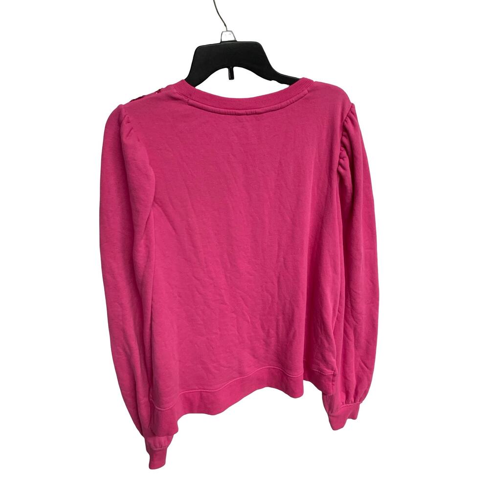 Crown & Ivy Hot Pink Sequin Leopard Print Sweatshirt Women’s XL - Picture 2 of 4